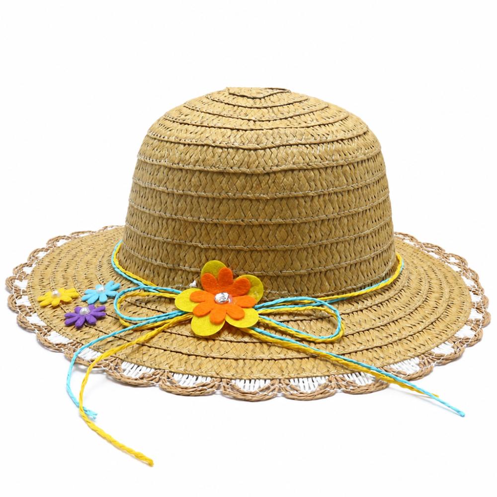 Handmade Straw Hat Wide Brim Bucket Hat Sweet Beach Hat  Summer кофейный