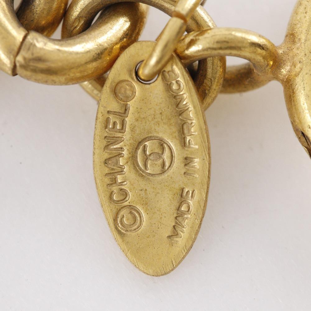 Chanel COCO Mark Necklace Vintage Matelasse Plated Gold 163.3g Women Used
