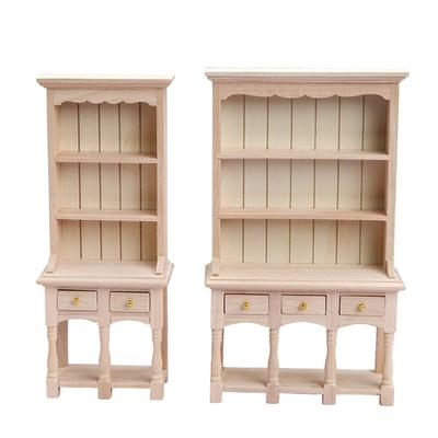 Wooden 1:12 Doll House Mini Furniture Model Diy Vertical Bookcase Display Shelf Modern Style Doll