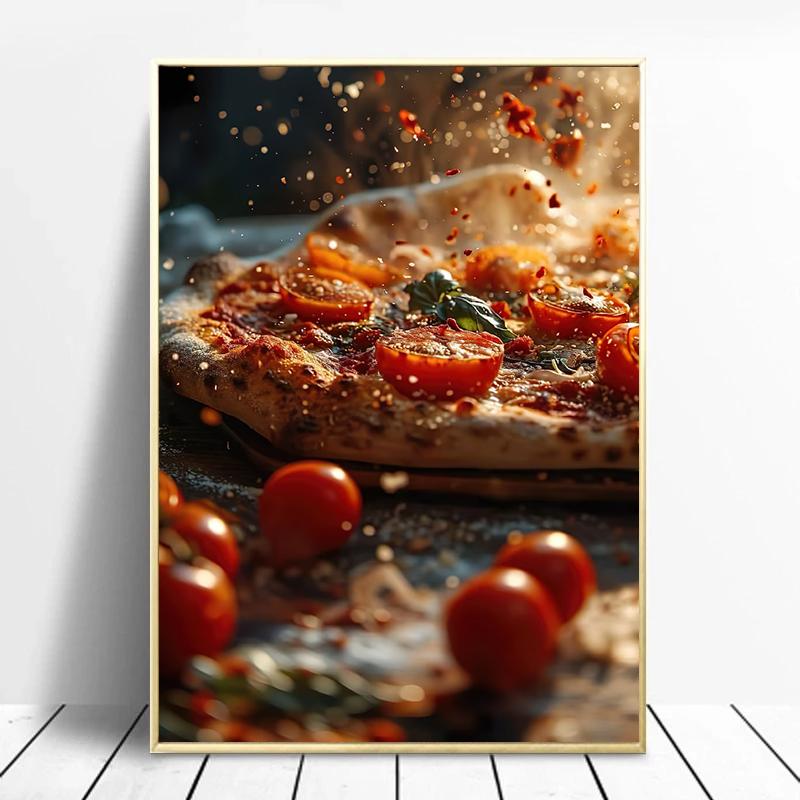 Healing Temptation Delicious Pizza Art Food Poster Canvas Prints Wall Painting Restaurant Kitchen Living Room Home Decoration