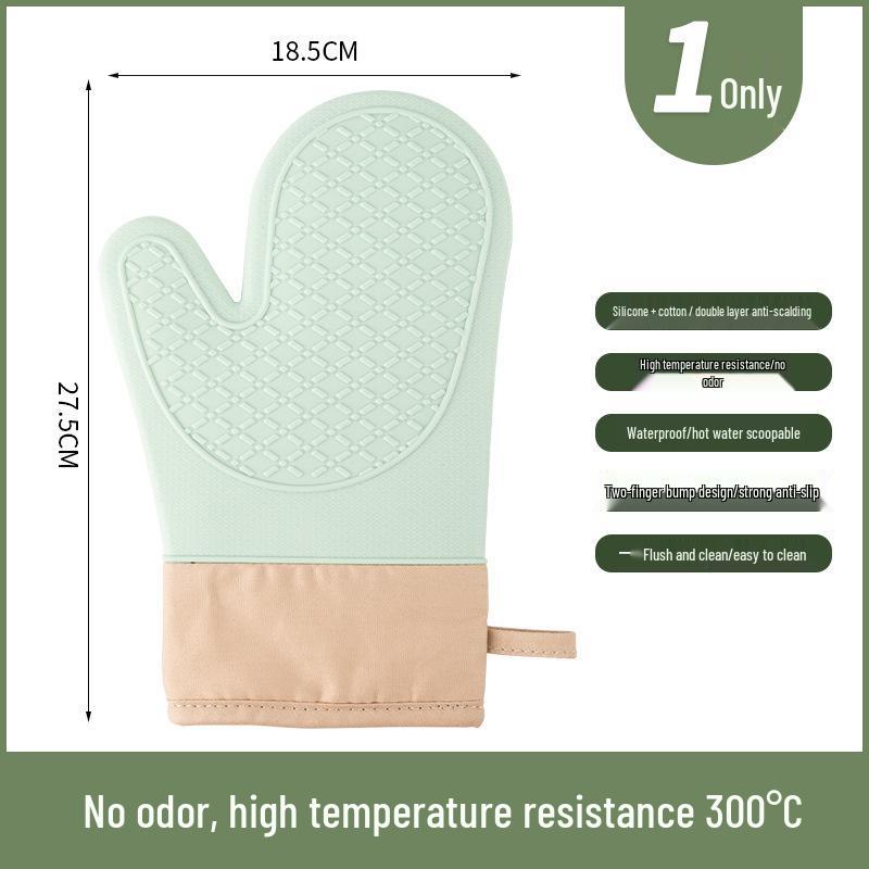 Heat-Resistant Non-Slip Silicone Kitchen Gloves - Anti-Scalding, Thickened Protection for Oven and Microwave