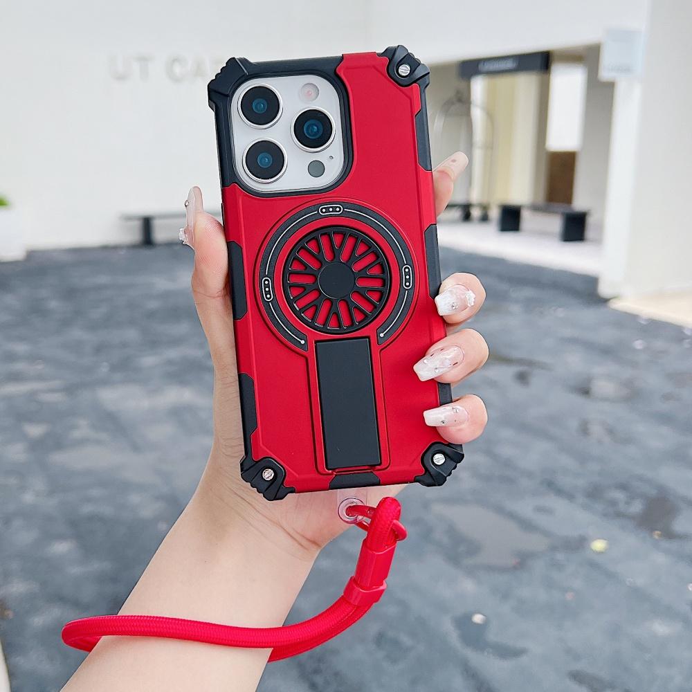 

Прочный бронированный чехол для iPhone 17 16 Pro Max 15 14 Plus 13 12 11 С подставкой-держателем Магнитная противоударная крышка с ремешком на запястье iPhone 15