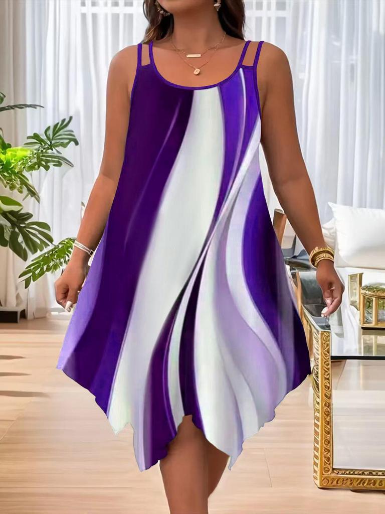 2025 Sommerkleid mit asymmetrischem Saum und Doppelträgern – Europäischer & Amerikanischer Stil