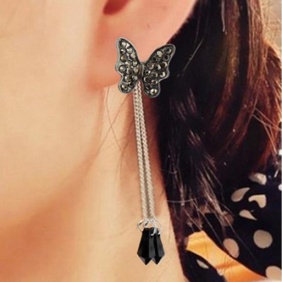 

Женские серьги-гвоздики со стразами и длинной кисточкой, ювелирные изделия