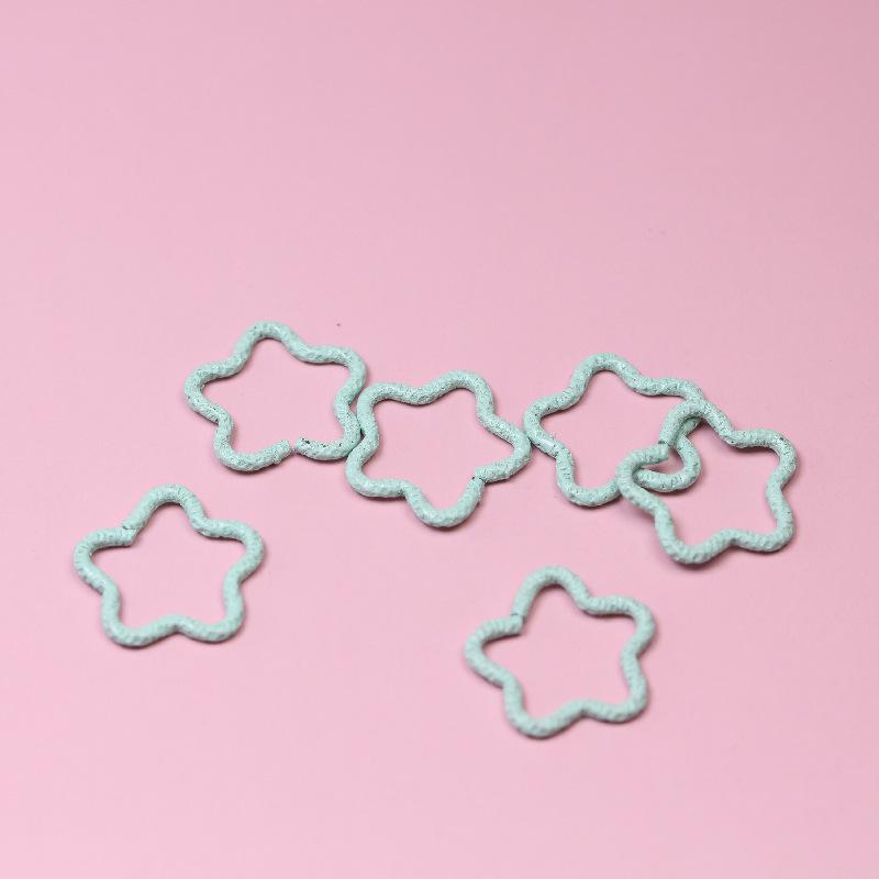 DIY Colorful Five-Pointed Star Embossed Open Jump Ring for Earring Making