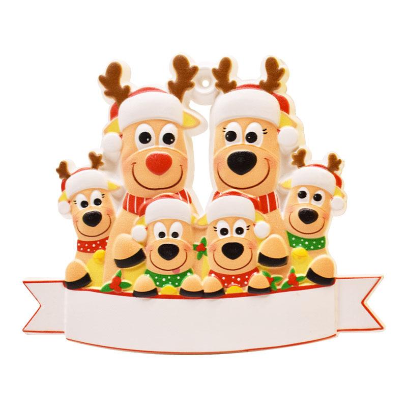 New Christmas Family Resin Pendant DIY Handwritten Name Notes Date Blessing Santa Claus Snowman Elk Pendant Ornaments Party Gift