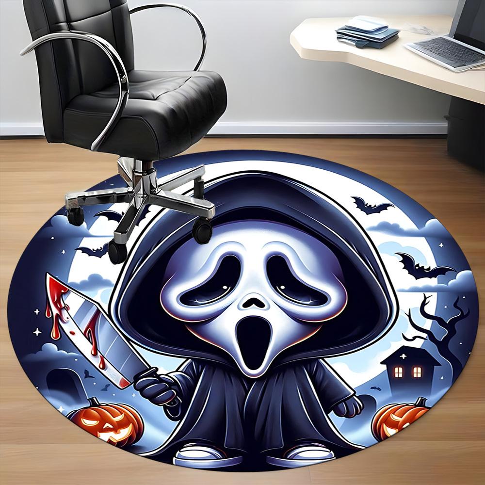 1pc Ghostface, Halloween Chair Carpet for Office Non-Slip,Machine Washable Rug for Office, Room - Holiday Decor - Machine Made yy251017267