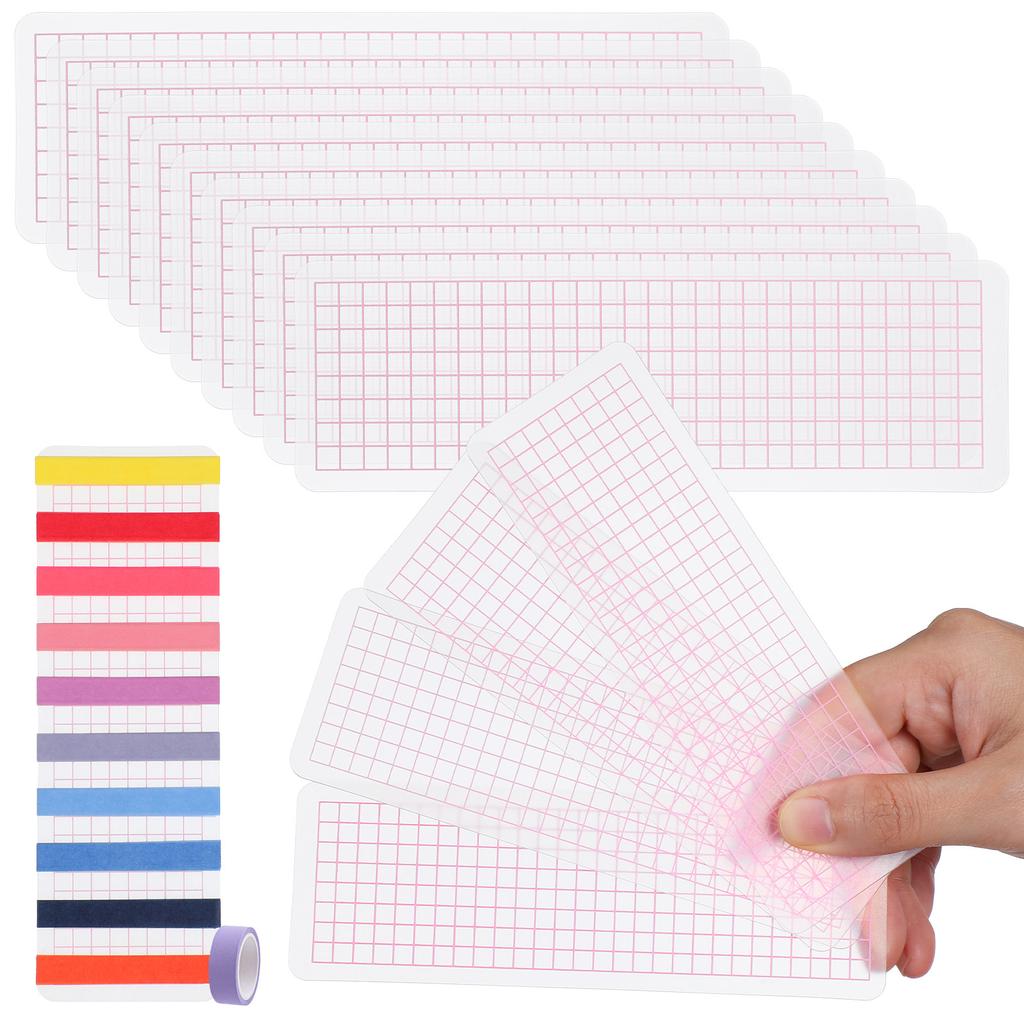 40Pcs Washi Tape Holder Organizer Plastic Boards Sample Cards Storage Sub-Packing Tape Dispensers for Home Office