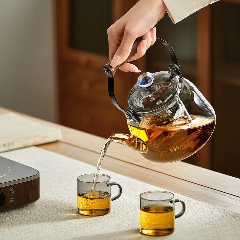 YIHUTEA Minimalist Glass Tea Set with Electric Ceramic Stove
