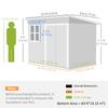 8.5 X 6ft Storage Shed Galvanised Steel Garden Shed, Metal Shed with Foundation Kit, Window, Lockable Wide Doors and Air Vents for Outdoor Patio
