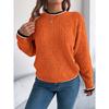 Women's Loose-Fit Sweatshirt New Arrival Casual Colour-Blocked Cable-Knit Long-Sleeved Pullover Women's Knitted Top