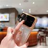 Luxury Plating Heart Love Bumper Flash Gradual Phone Case For iPhone 14 13 12 11 Pro Max Lens Protector On 14 Plus Glitter Cover