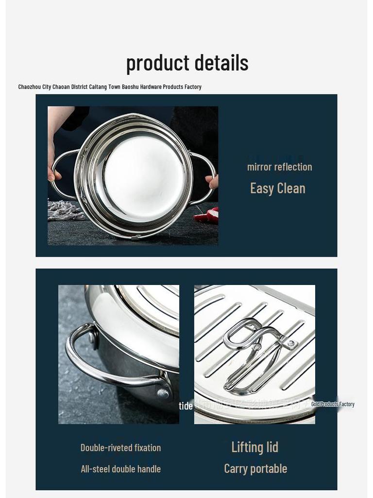 304 Stainless Steel Tempura Fryer with Thermometer for Oil-Saving On Induction and Gas Stoves