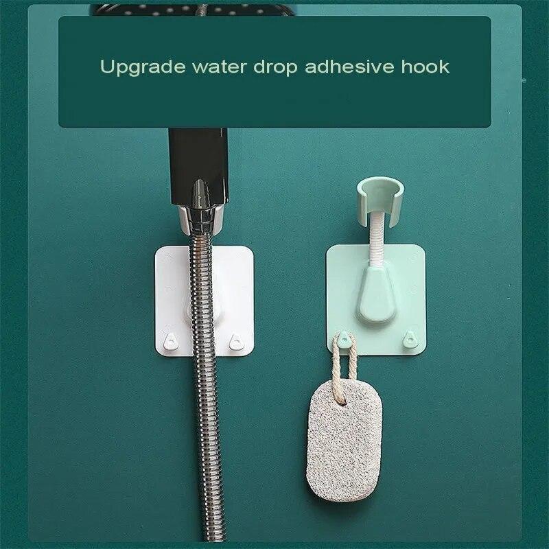 Supporto per soffione doccia con rotazione a 360°, staffa autoadesiva regolabile, ganci per montaggio a parete, supporto universale per riporre gli strumenti SPA per il bagno