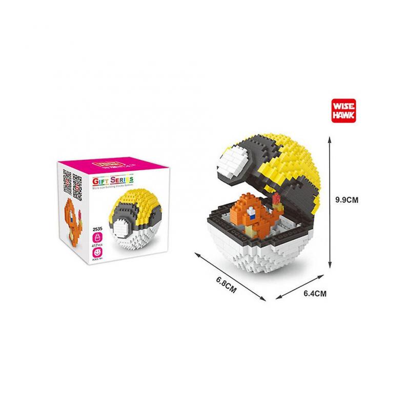 Pokemon Building Blocks Poke Ball Pikachu Bricks Anime Mini Action Figures Heads Assembly Educational Kids Toys Birthday Gift