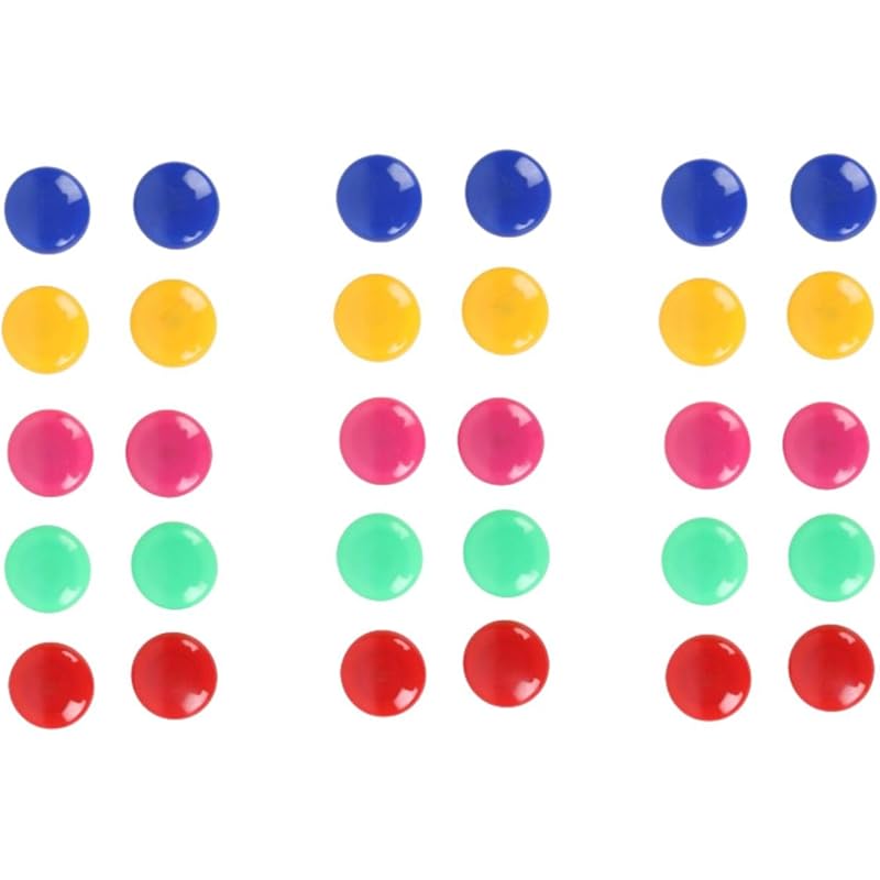YAJNAS Pack of 30 Colorful Opaque Magnet for Magnetic White-Boards - Sticky Stick Notes, Photos, Charts Notice Board/Pla