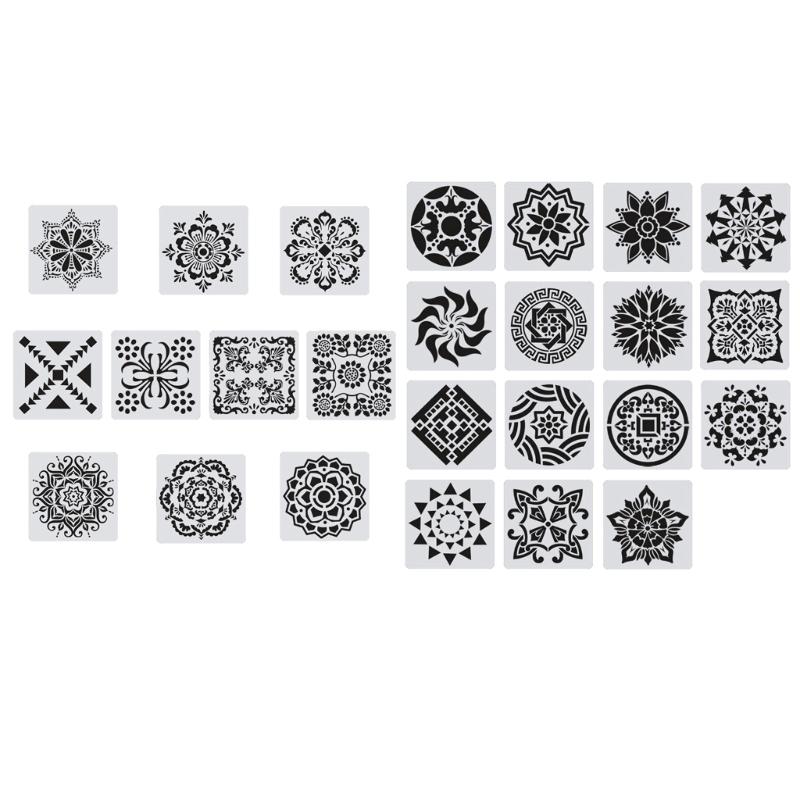 Versatile Mandalas Design Stencils For Artistic Expression Decoration Projects PET Templates With Precise Cutout Shapes