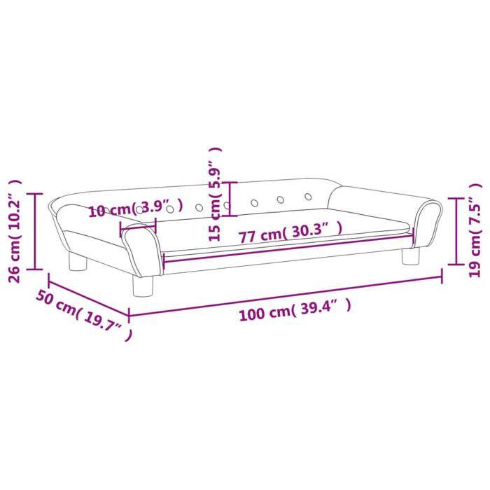 VidaXL Canapé pour enfants gris foncé 100x50x26 cm velours, mini canapé, mini canapé-chaise, mini canapé pour enfants, 3196395