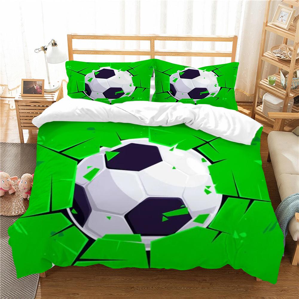 

Футбольное постельное белье, костюм, 3D рулонный принт, покрывало, домашнее постельное белье, модное полиэстеровое одеяло, наборы пододеяльников EU Single 135x200cm