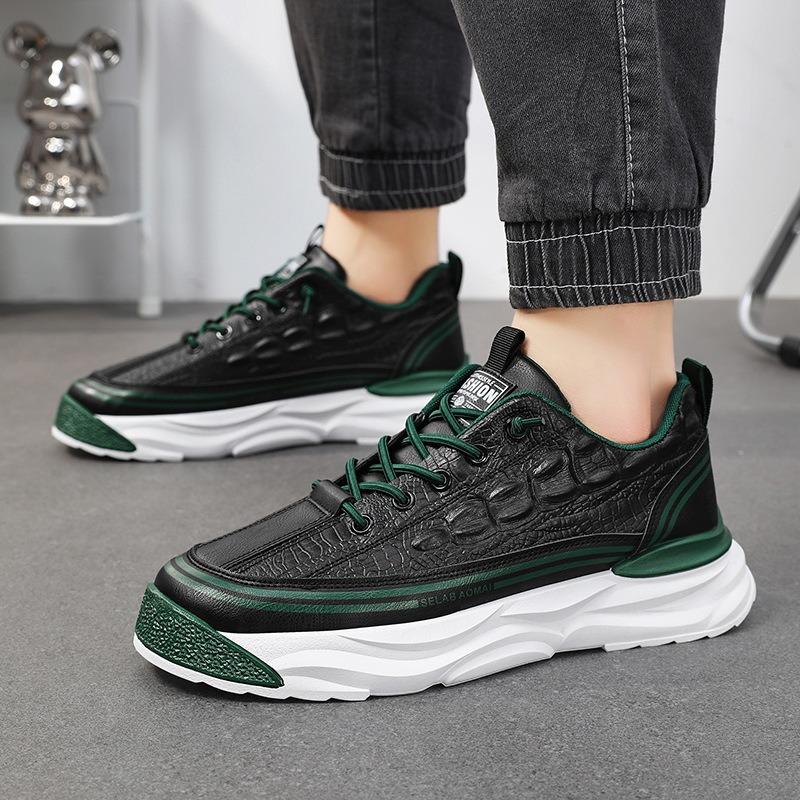Men's shoes new spring versatile leather surface sports leisure youth 2 one-pedal dad shoes trendy shoes