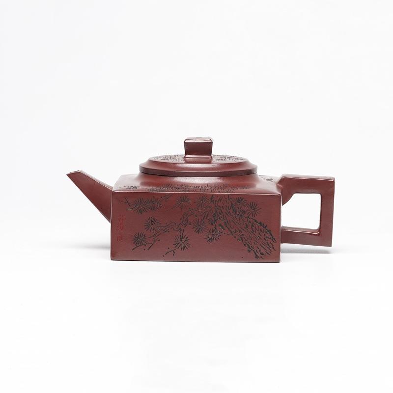 230ml Retro Yixing Purple Clay Teapots Handmade Square Pot Raw Ore Dragon Blood Sand Mud Kettle Zisha Tea Set Tea Ceremony Gifts