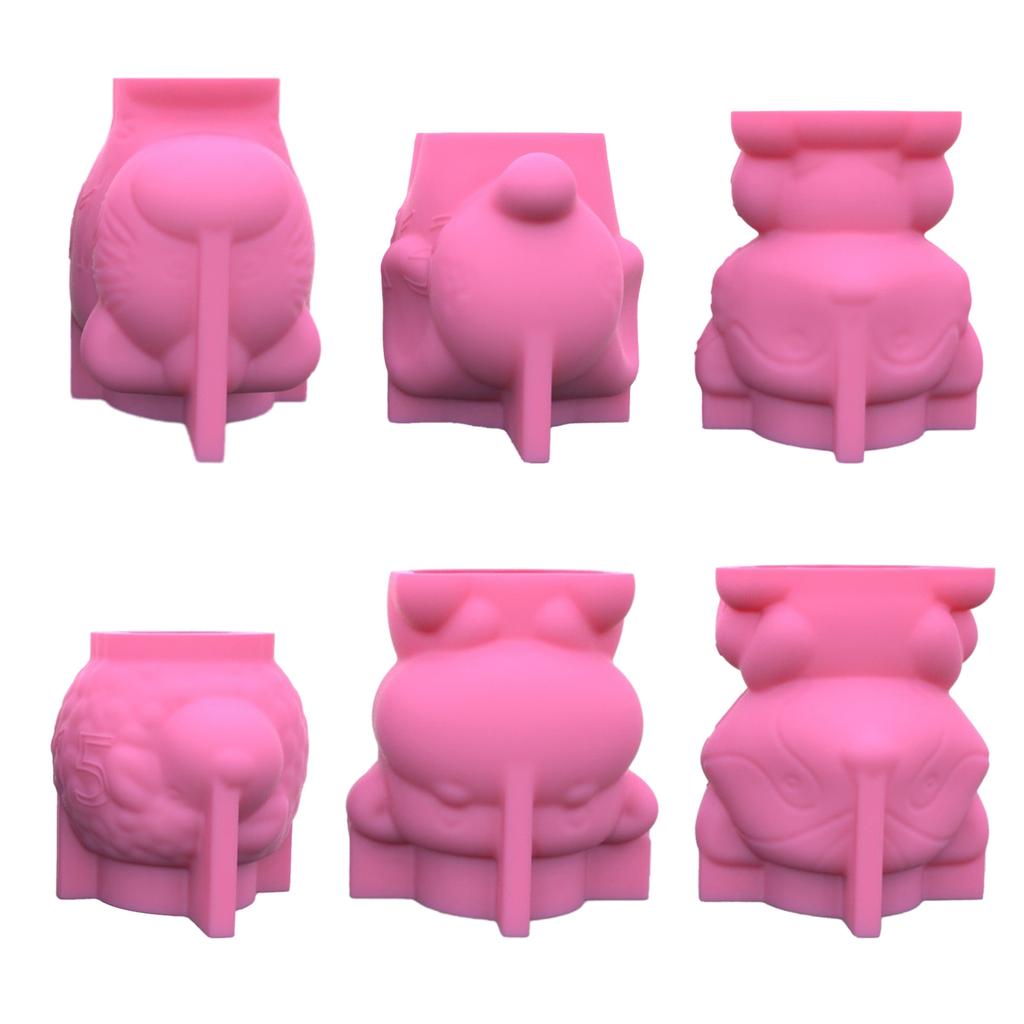 Mini Succulent Planters Pot Mold Cute Zebra Fox Cow Cat Flower Pot Mould Animal Planter Resin Molds Miniature Ornaments