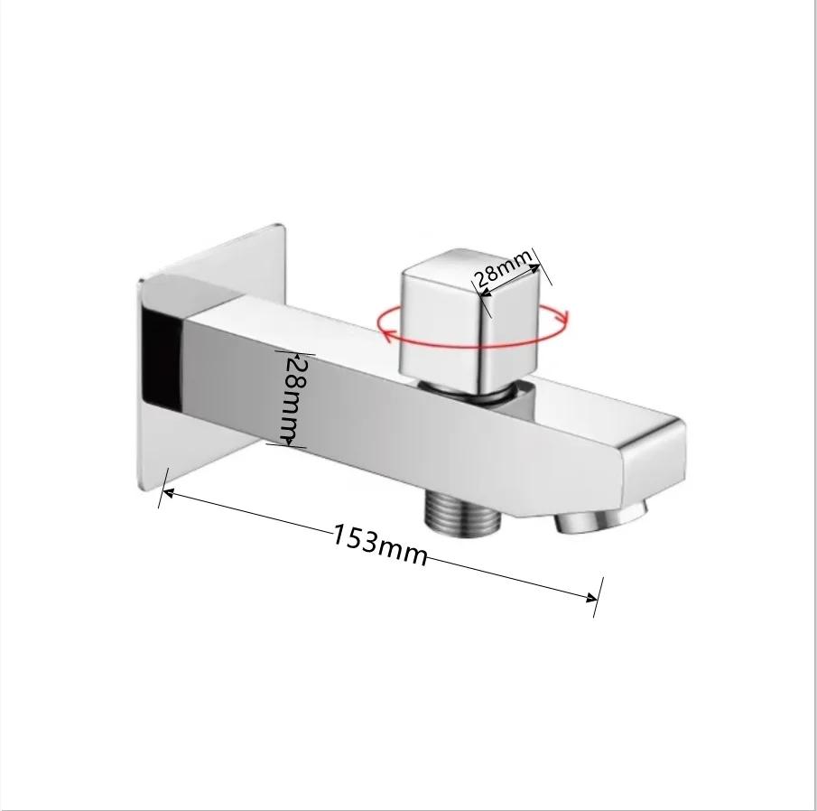 Single cold With Diverter Water Outlet Spout Mixer Tap Faucet Filling Angel Valve Connector Chromed Brass Wall Mounted