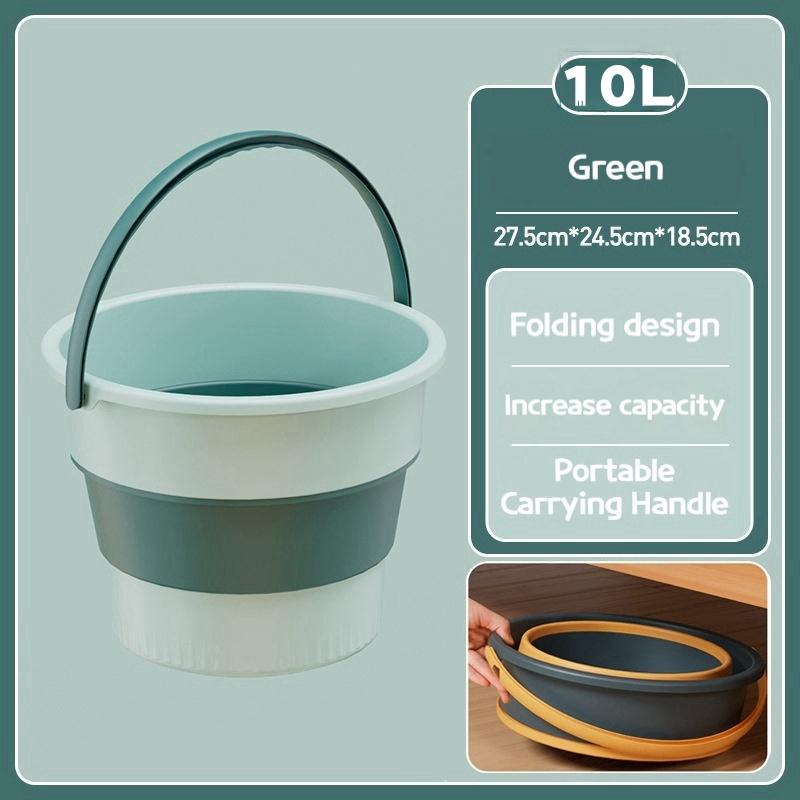5/10/17L Portable Folding Bucket Multifunctional Thickened Silicone Bucket for Car Washing and Fishing Camping Folding Bucket