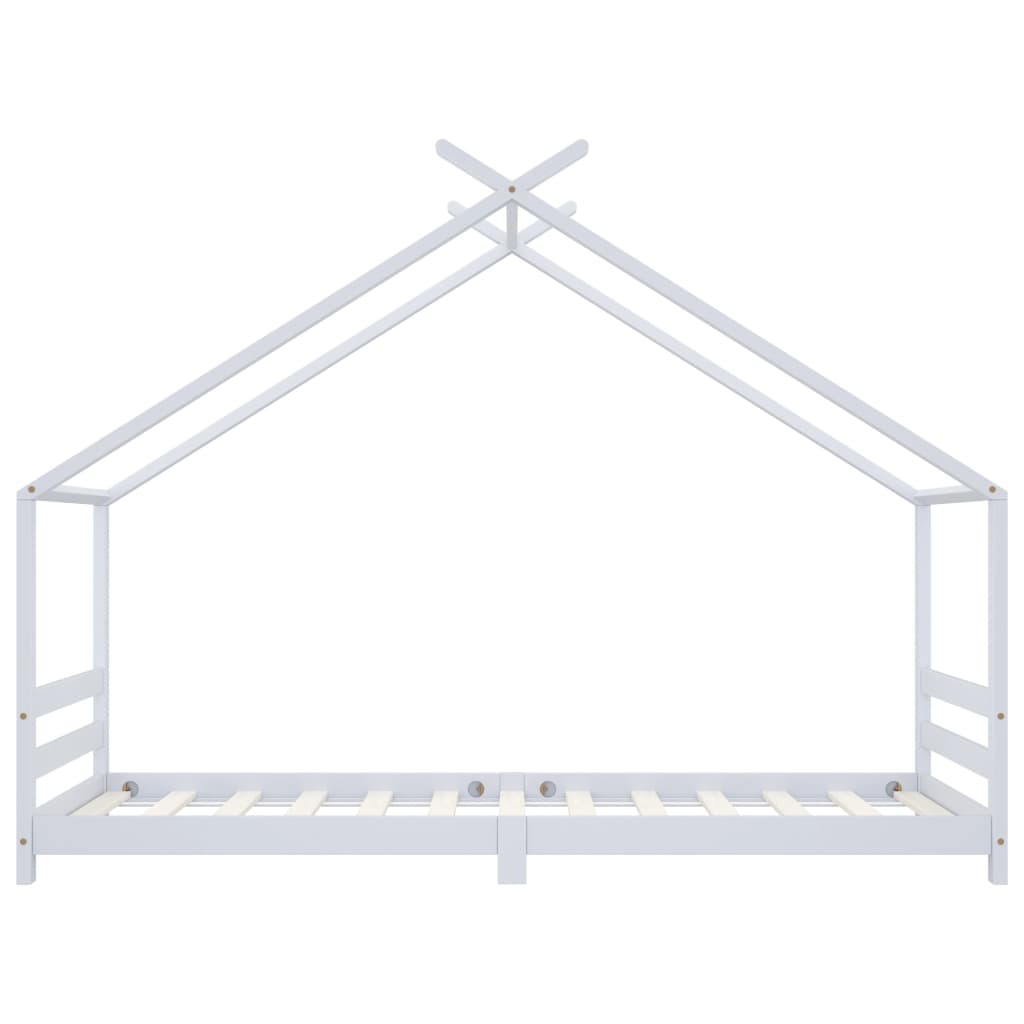Kids Bed Frame White Solid Pine Wood 90 X 200 Cm