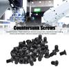 50Pcs Countersunk Cross Screws DIN 965 Black Galvanized Machine Screw Assortment KitM3x5