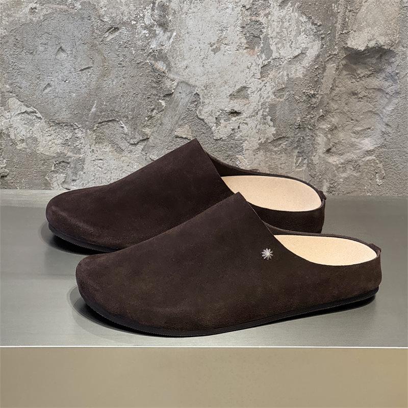 Outdoor lazy one-pedal summer new breathable half-pack slippers fashion versatile sandals 65167 brown-J