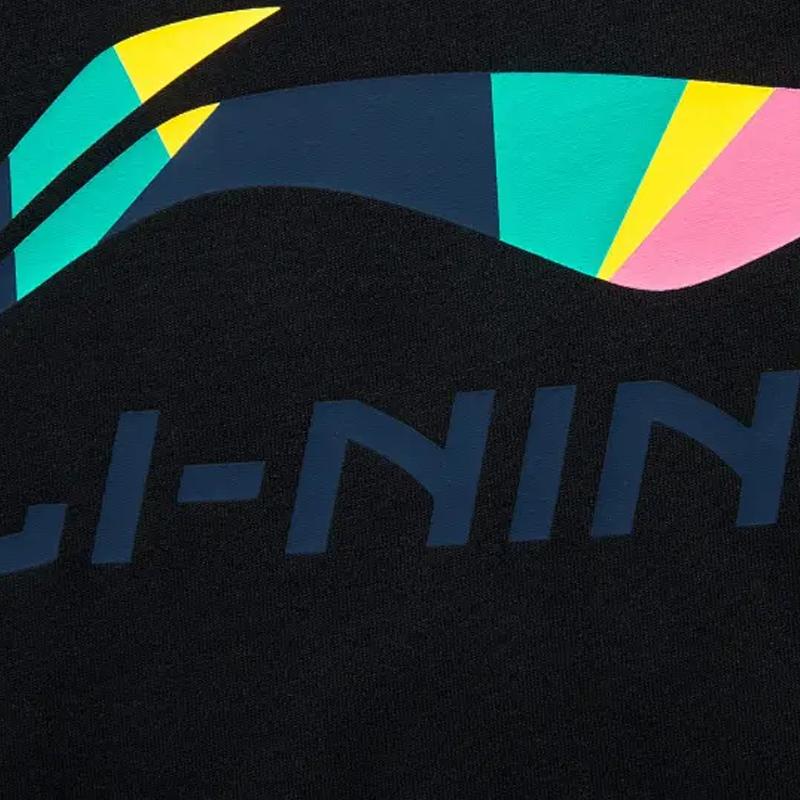Li Ning Logo Print Letter Fashion Comfortable Simple Trendy Versatile Round Neck Pullover Casual Sports Suit Unisex Suit AHSVD61-2+AKSV843-1