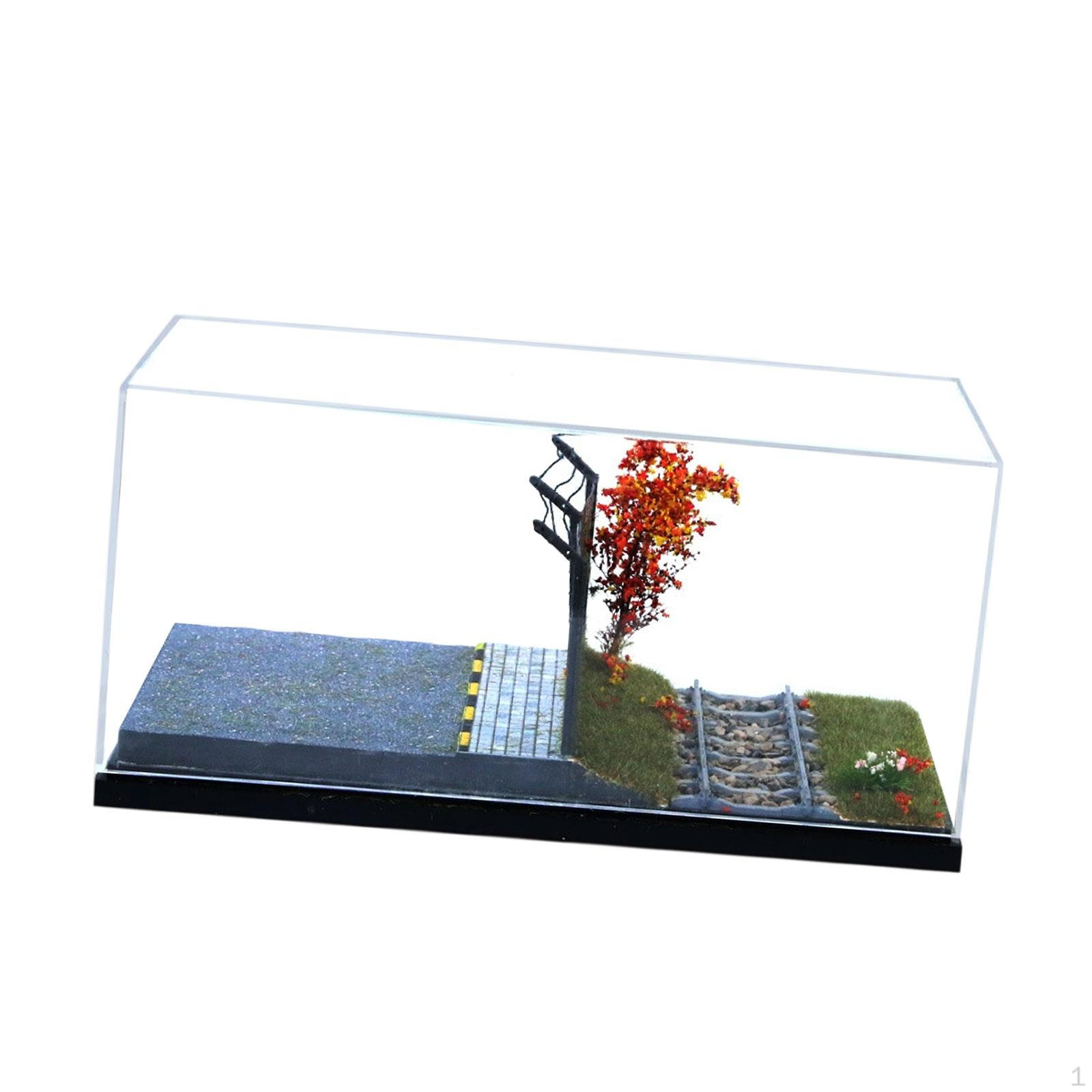 

1/64 Модель железнодорожного пейзажа Диорама, DIY Хобби Поделки Украшение песочного стола, Симуляция Макет Микро