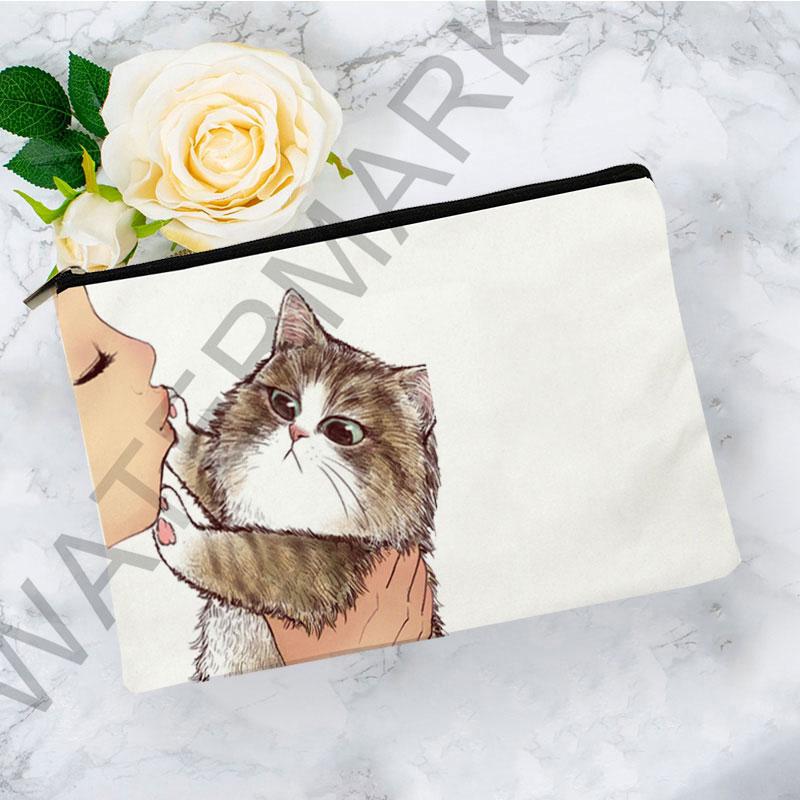 

Cute Kawaii Pencil Case Lovely Cartoon Cat Bags for Kids Gift School Supplies Woman Makeup Pouch Cosmetic Bag