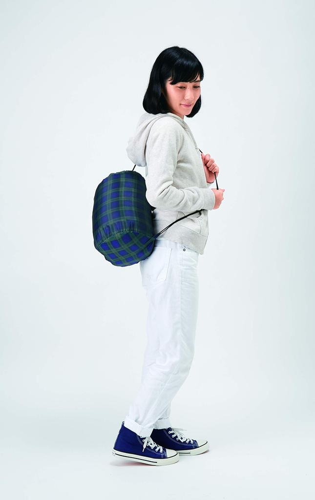 Shimizu Sangyo Washable Sleeping Bag Compact Storage Check Green 58607 When fully opened 190 x 170 cm, when folded 22 x 32 cm