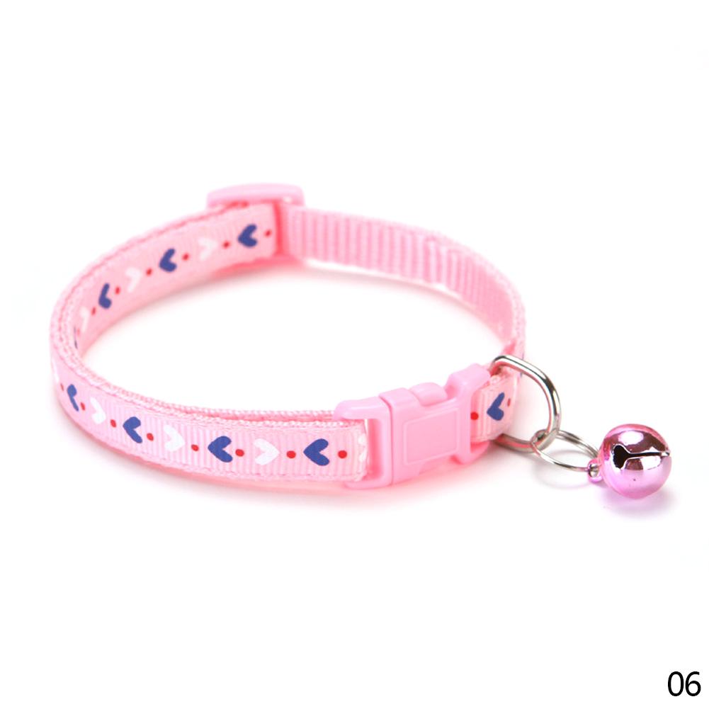 

Милый ошейник-колокольчик с принтом в виде сердца, регулируемый для щенков, собак, цветной ошейник с пряжкой для кошек, аксессуары для домашних животных, товары для щенков, собак и кошек розовый