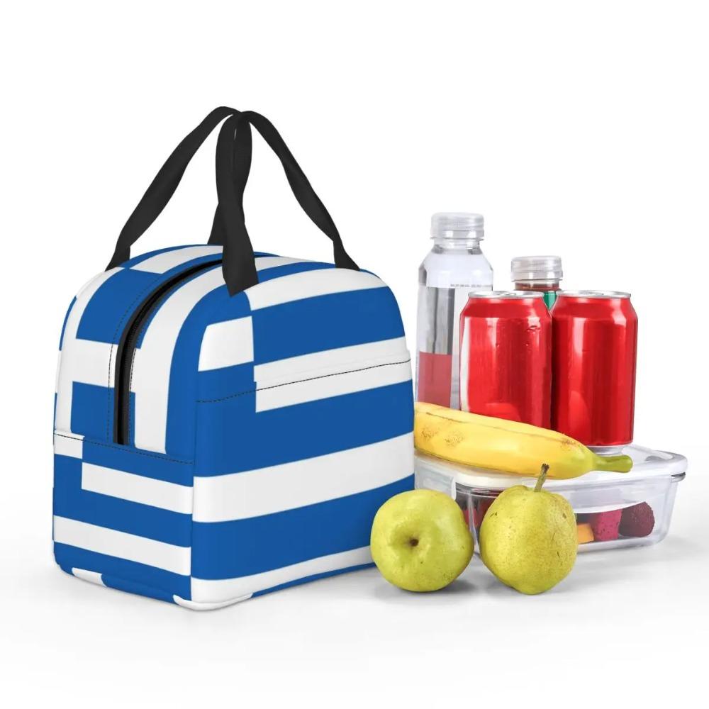 Griechische Flagge Nationale Flagge Griechenlands Isolierte Lunchtasche für Kinder Schul-Kühltasche Thermische Lebensmittelbox Tragbare Lunchboxen