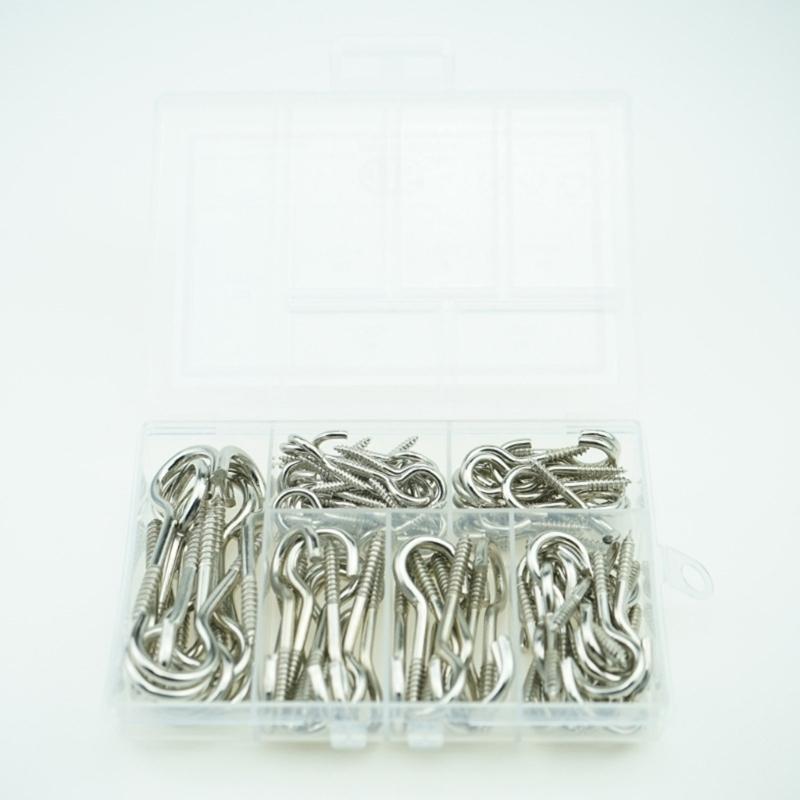 115pcs Multipurpose Stainless Steel Hanging Hooks Assorted Sizes Ceiling Hook