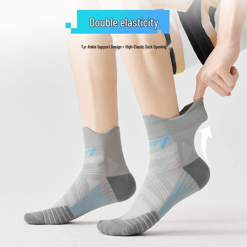 Men's Plus Size Mid-Calf Breathable Sports Socks for Spring/Autumn - Ideal for Basketball, Running, and Marathon