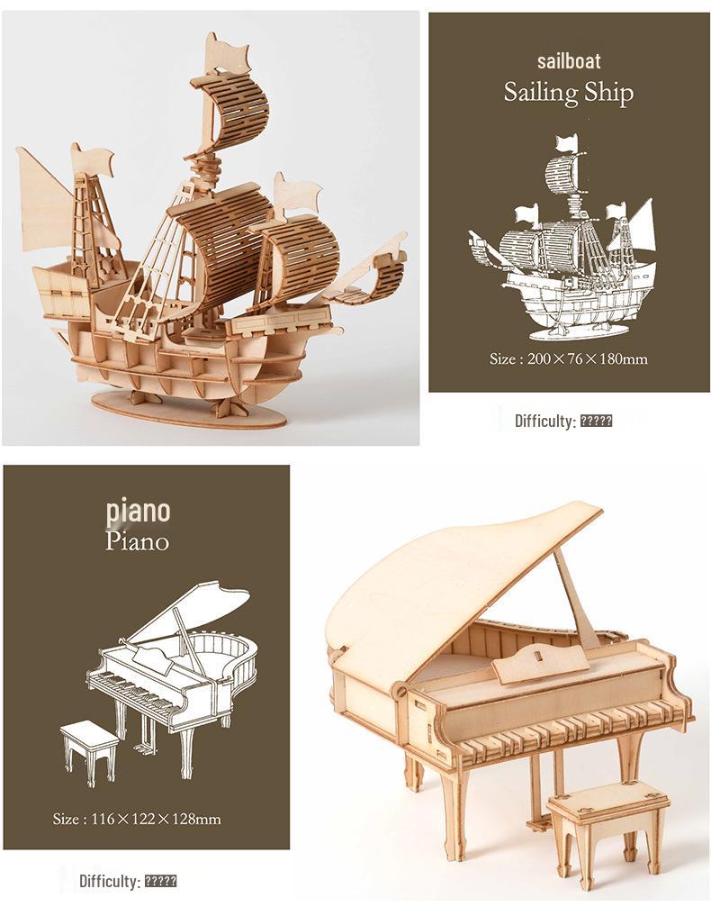 3D Creative Puzzle: Educational Wooden Assembly Toy for Adults & Kids