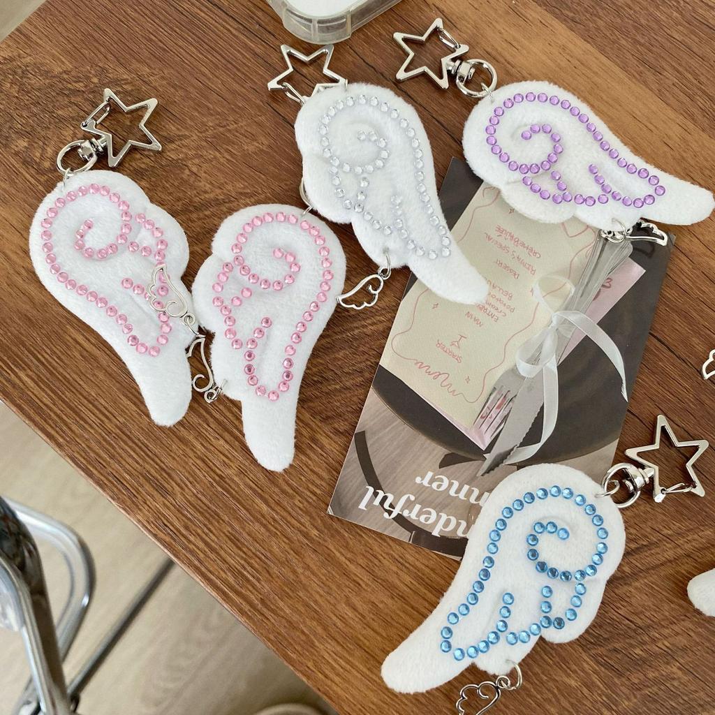 INS Stijl Retro Stof Ster Ketting Vleugel Hanger Sleutelhanger Y2K Engel Mobiele Telefoon Ketting Ornament Decoratie Accessoires Cadeaus