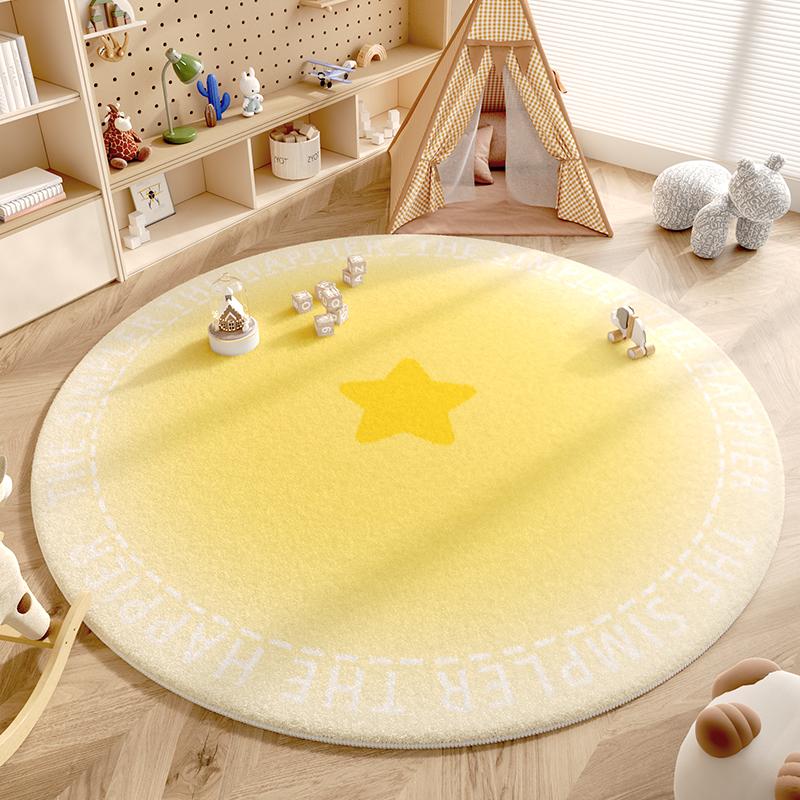 Pink Girl New Round Carpet Children Room Warm Fluffy Soft Decorative Carpets Geometric Love Anti Slip Rug Carpet for Living Room