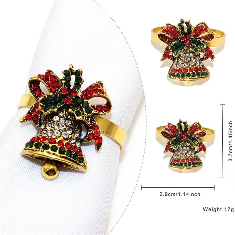 6Pcs Xmas Napkin Holder Rings Wreath Christmas Napkin Rings For Holiday Party Dinner Table Decoration