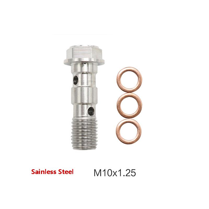 Motorcycle Double hole Brake Banjo Bolt M10x1.25 Oil Drain Screw/Hollow Screw For hydraulic brake hose caliper Adaptor