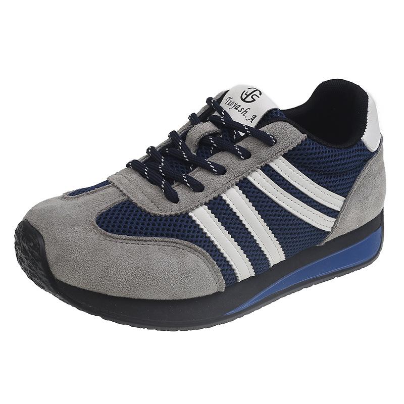 Retro versatile inner height increase women's new mesh breathable soft bottom sports and leisure