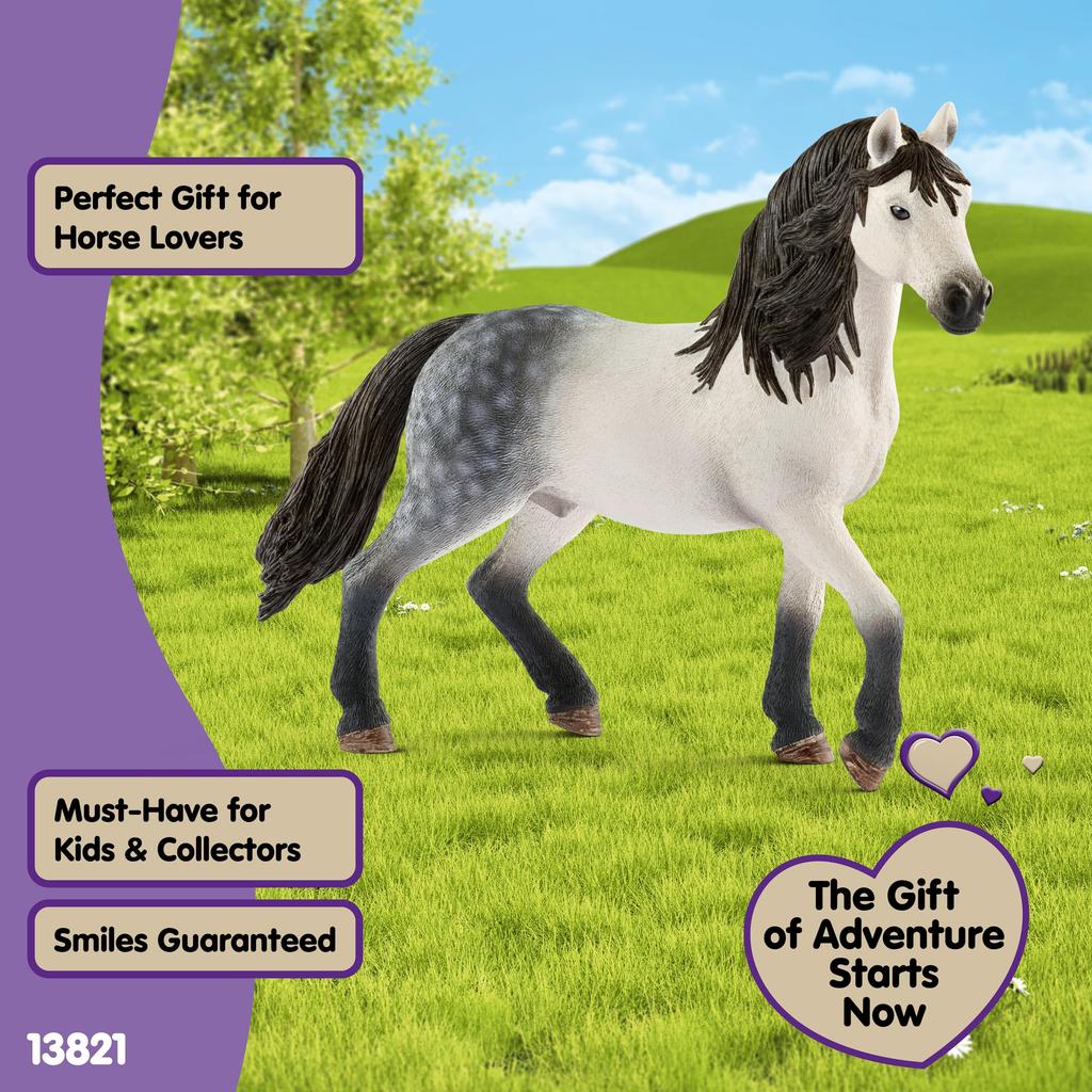 Schleich Horse Club Andalusian Horse Ages Realistic Horse Animal Toy 13821 (Male) Figure, 6+,