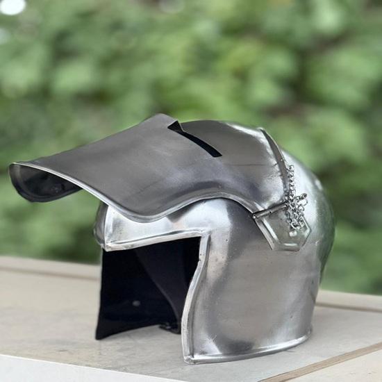 Středověká přilba Barbuta, 18g měkká ocel, Kostýmové brnění Dárek