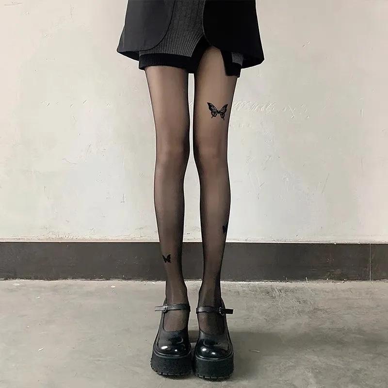 Women's Pure Desire Black Argyle Fishnet Pantyhose: Sexy Silk Niche Design for Spring and Autumn