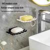 Wall-Mounted Adhesive Soap Dish - College Dorm Bathroom Drain Rack
