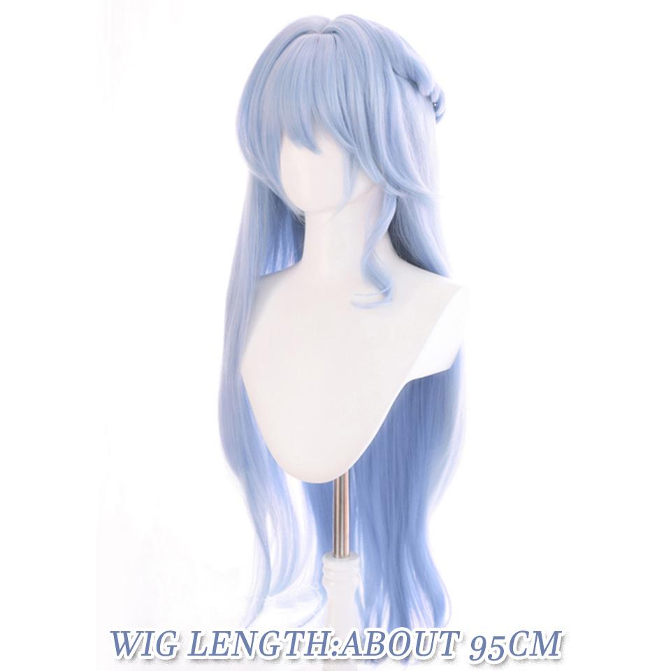WTB Synthetic Wig Light Blue Long Vacation Hair Honkai : Star Rail-Robin Cosplay Wig Anime Character Light Blue Long Wig